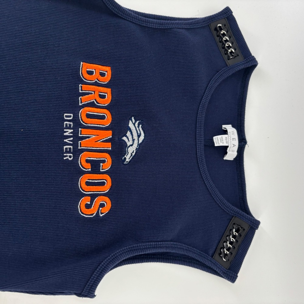 WEAR by Erin Andrews Dress Women XS Navy Denver Broncos Ribbed NFL Game Day - Picture 6 of 9